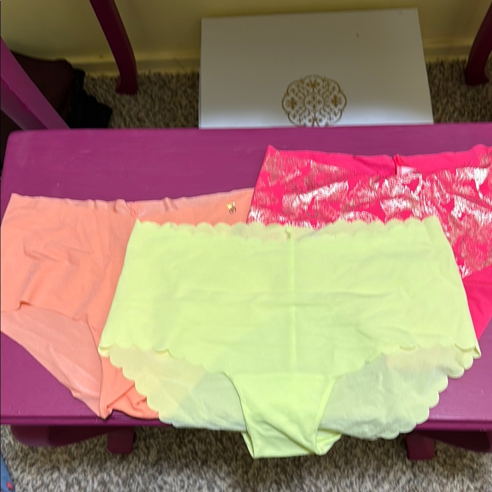 Victoria's Secret Pink and Yellow Lace Panties